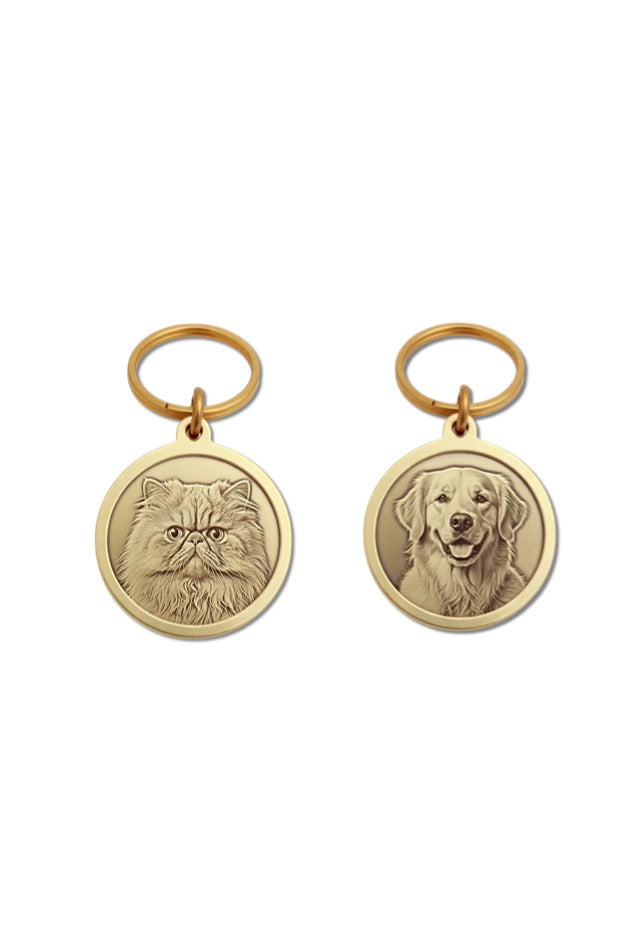 PawStamp™ Custom Pet Portrait Copper Keychain