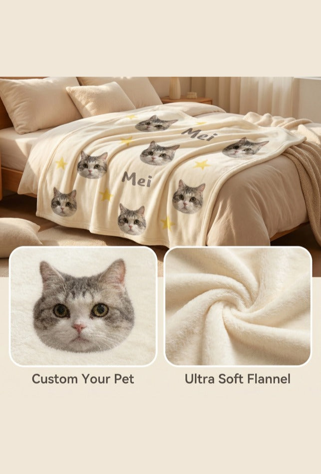 Soul-Link™ Custom Pet Blanket – Personalized with Your Pet’s Photo & Name
