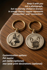 PawStamp™ Custom Pet Portrait Copper Keychain