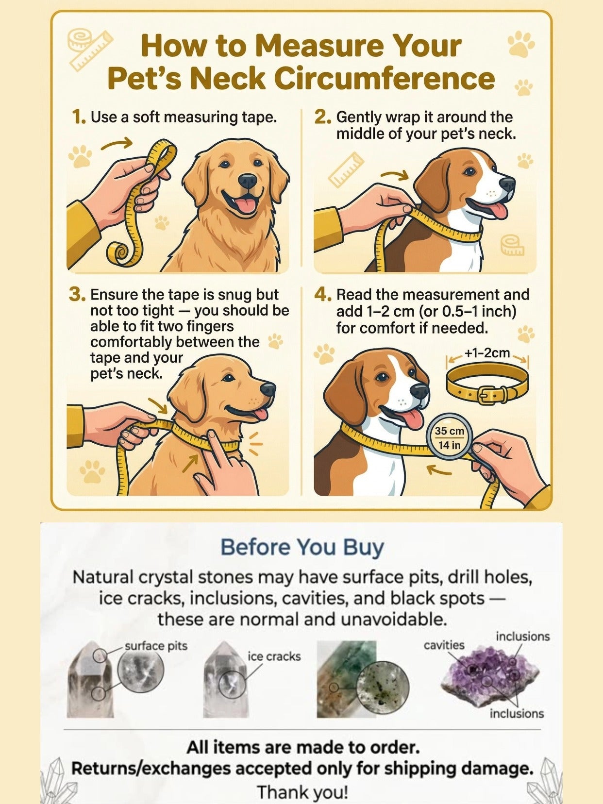 Soul-Link™ Healing Pet Collar – Choose Your Colour + Crystal Pendant