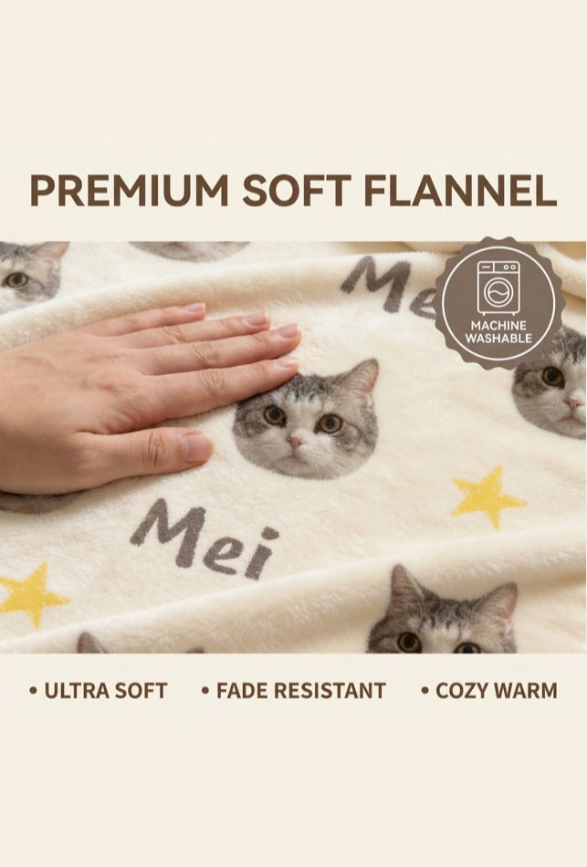Soul-Link™ Custom Pet Blanket – Personalized with Your Pet’s Photo & Name