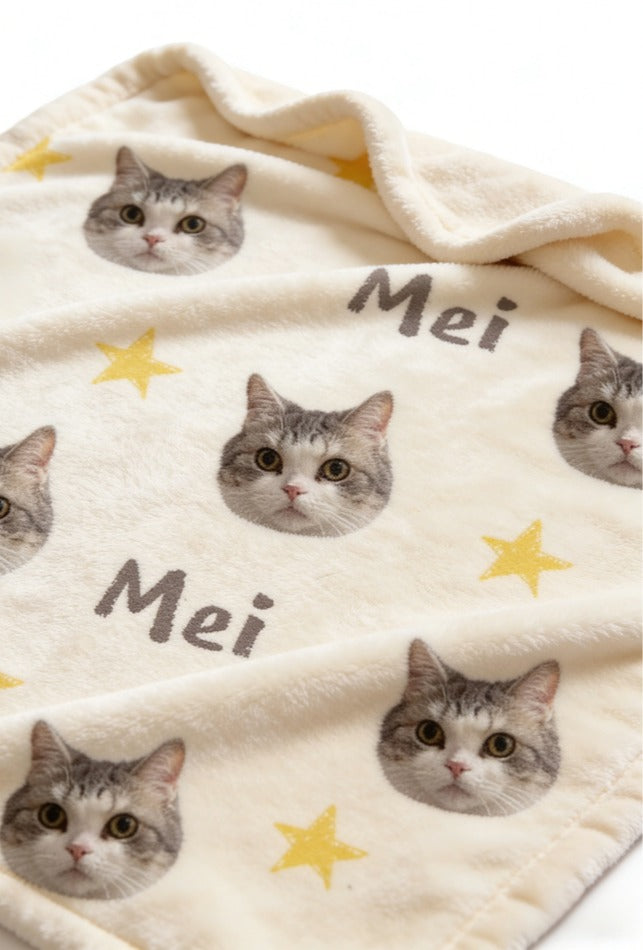 Soul-Link™ Custom Pet Blanket – Personalized with Your Pet’s Photo & Name