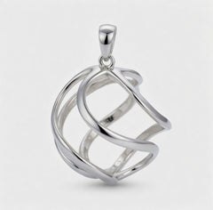 Soul-Link™ Modern Twist S925 Sterling Silver Crystal Cage Pendant