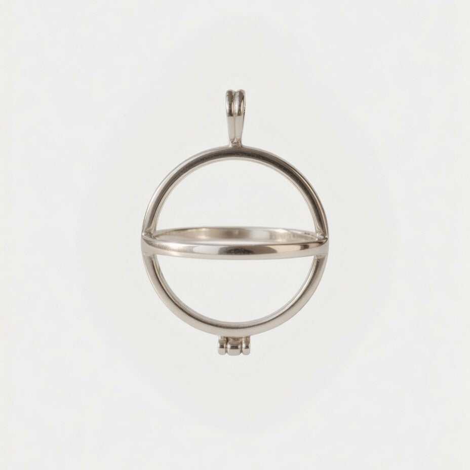 Soul-Link™ S925 Sterling Silver Crystal Cage Pendant – Holds Your Healing Crystal